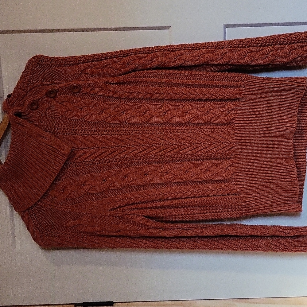 Orange Cable Knit Sweater